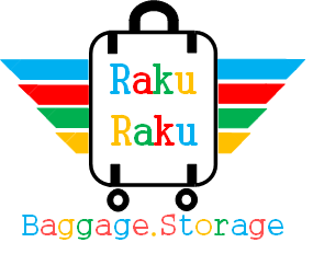 RakuRaku Baggage Storage Namba store, luggage storage logo,nipponbashi,kuromon,